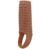 Manșon pentru penis PRETTY LOVE Hartman, cu inel pentru testicule, pentru &icirc;ngroșare, stimulare și erecție, culoarea pielii