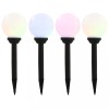 VidaXL Lămpi solare de exterior cu LED, 4 buc., 15 cm, RGB, sferic