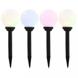 VidaXL Lămpi solare de exterior cu LED, 4 buc., 15 cm, RGB, sferic