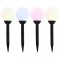 vidaXL Lămpi solare de exterior cu LED, 4 buc., 15 cm, RGB, sferic
