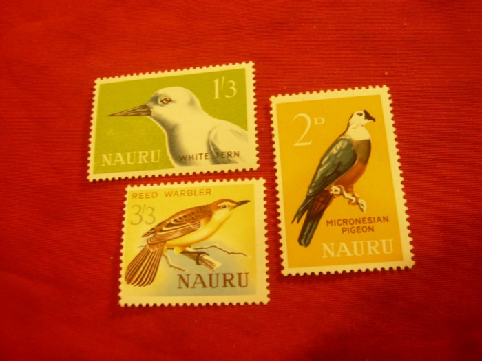 Serie Nauru 1965 - Fauna - Pasari , 3 valori