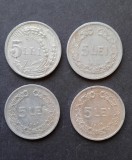 Lot 4 x 5 Lei Romania, anii 1947 - 1949, G 4590