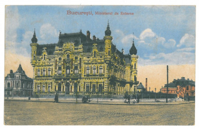 4639 - BUCURESTI, Ministerul de Externe - old postcard, CENSOR - used - 1917 foto