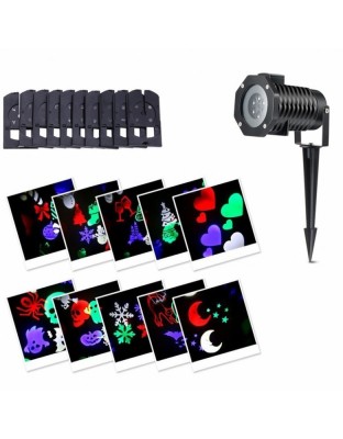 Proiector Led RGB 4 anotimpuri pentru exterior cu 12 diapozitive foto