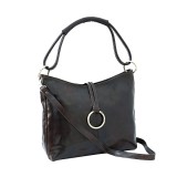 Geanta Dama Piele Naturala Vachetta Maro, 31cm, Curea Umar, Fabricata Italia