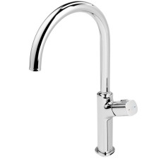 Baterie bucatarie FDesign Meandro cu gat de lebada, crom