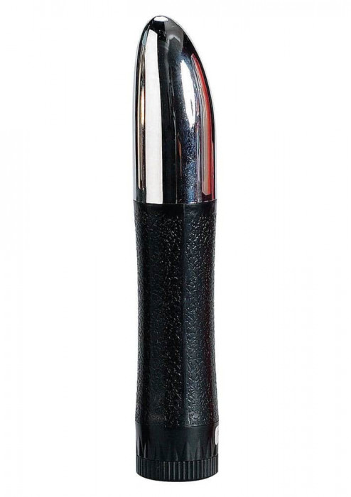 Vibrator Clasic Mega Top, Negru+Metalic, 17.5 cm