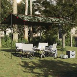 Prelata Camping Impermeabila VidaXL, Camuflaj, 506x306cm, Poliester, Husa Transport inclusa - Protectie Vant si Ploaie