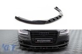 Spoiler Maxton Design potrivit pentru bara de protectie frontala a Audi A8 D4 2013-2017, lac negru Performance AutoTuning
