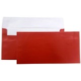 Plic color DL CNX, rosu metalizat, 120g/mp, 110x220mm, autoadeziv, set 10 buc