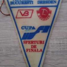 Fanion VICTORIA BUCUREȘTI - DINAMO DRESDEN - 1989