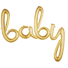 Pachet litere Baby script - auriu, 41 cm, 36690 foto