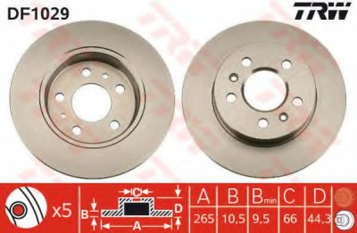 Disc frana RENAULT LAGUNA I (B56, 556) (1993 - 2001) TRW DF1029 foto