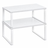 SONGMICS Set 2 rafturi organizatoare pentru bucatarie,suporturi pentru condimente,recipiente si accesorii,configurare flexibila suprapuse,separate