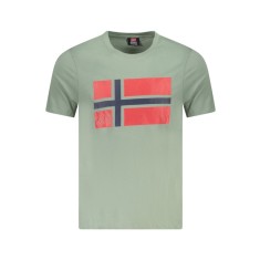 Norway Tricou barbati, cu logo, din bumbac, Regular fit, Verde, L