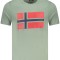 Norway Tricou barbati, cu logo, din bumbac, Regular fit, Verde, L