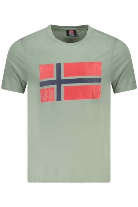 Norway Tricou barbati, cu logo, din bumbac, Regular fit, Verde, L