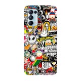 Husa compatibila cu Oppo A15s model Cartoon Stickers, Silicon, TPU, Viceversa, Transparent, Carcasa
