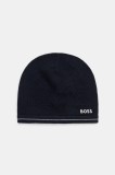 BOSS Green pălărie din amestec de l&acirc;nă culoarea bleumarin, 50550255