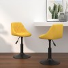 Set 2 Scaune Bucatarie Pivotante Catifea Galben Mustar, Reglabile, Moderne. Scaune de Bar/Living cu Spatar, 46x44x77.5 cm
