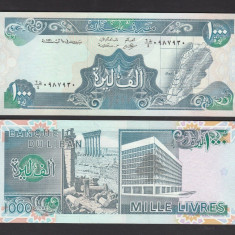 LIBAN █ bancnota █ 1000 Livres █ 1991 █ P-69c █ UNC █ necirculata