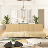 Canapea Extensibila 2 Locuri vidaXL Crem Catifea 200x84.5x69cm