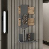 Raft cu panou decotrativ perete Egtved pal antracit/stejar [en.casa] HausGarden Leisure