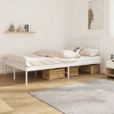 Cadru de pat metalic cu tablie, alb, 120x200 cm GartenMobel Dekor, vidaXL