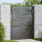 vidaXL Poartă de grădină Negru 105 x 150 cm Oțel vopsit &icirc;n pulbere
