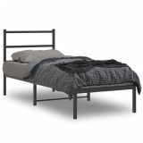 Cumpara ieftin Cadru de pat metalic cu tăblie, negru, 80x200 cm