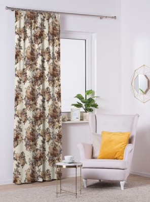 Draperie blackout model floral cu rejansa din bumbac tip fagure, Madison, 250x255 cm, densitate 700 g/ml, Rosa Arvensis, 1 buc foto