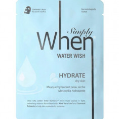 Masca hidratanta cu acid hialuronic si aloe vera pentru ten uscat Water Wish, 23ml, When Beauty