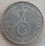 (A631) MONEDA DIN ARGINT GERMANIA - 2 REICHSMARK MARK 1937, LIT. A, NAZISTA, Europa