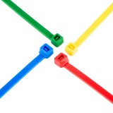 Legături cablu colorate 100 buc, 200x4.8mm din PA6.6, organizare și fixare sigură