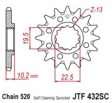 Pinion fata 15 dinti pas lant 520 (racing) - Beta Alp - Jonathan 200-350 - Suzuki RM 250 (83-12) - DR 350 (90-97) - DR-Z 400 (00-08)