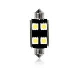 Set 2 becuri auto Vecta cu 4 leduri SMD 12V T11x42mm C10W alb sofit Festoon Canbus 5050SMD cu radiator - fara eroare