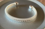 Brățară argint 925 sterling marcată, reglabilă, 16 g , elegantă, stare foarte bună, nouă, nefolosită