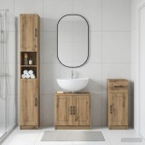 Cumpara ieftin Set de cabinet pentru baie cu 3 piese UTRECHT Stejar Artizanal