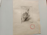 PAUL NEAGU,LITOGRAFIE ORIGINALA&quot;MANA STANGA&rdquo;SEMNATA STAMPILATA/EXEMPLAR DE AUTOR