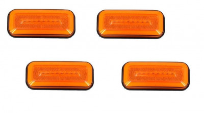 Set 4 bucati lampa camion remorca gabarit LED NEON cu doua functii PORTOCALIU foto