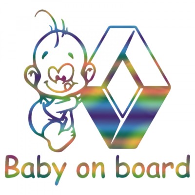 Sticker Renault Baby on Board , Autocolant Siguranta si Personalizare Auto foto
