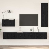 vidaXL Dulap pentru TV pe Perete 4 pcs Stejar negru 200 x 30 x 30 cm