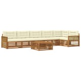 vidaXL Set de canapele de exterior cu pernă 7 pcs Natural și Crem 3383448