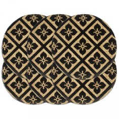 vidaXL Naproane, 6 buc., negru, 38 cm, iută, rotund 133869