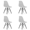 Set 4 scaune stil scandinav, Artool, Osaka, PP, lemn, gri si negru, 46x54x81 cm