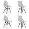 Set 4 scaune stil scandinav, Artool, Osaka, PP, lemn, gri si negru, 46x54x81 cm