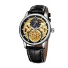 Ceas Barbati T-Winner 8177 Negru-Auriu Mecanic , Design Luxury, Functii Multiple, Rezistent la Apa 3ATM