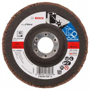 Disc de slefuire evantai BOSCH X571 pentru metal ,D 125 mm; G 40, versiune inclinata foto