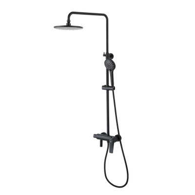 Sistem de Dus cu Para Dus Manual in 3 Pozitii Pipa Pivotanta Inaltime Reglabila Lemark Bronx LM3762BL Negru foto