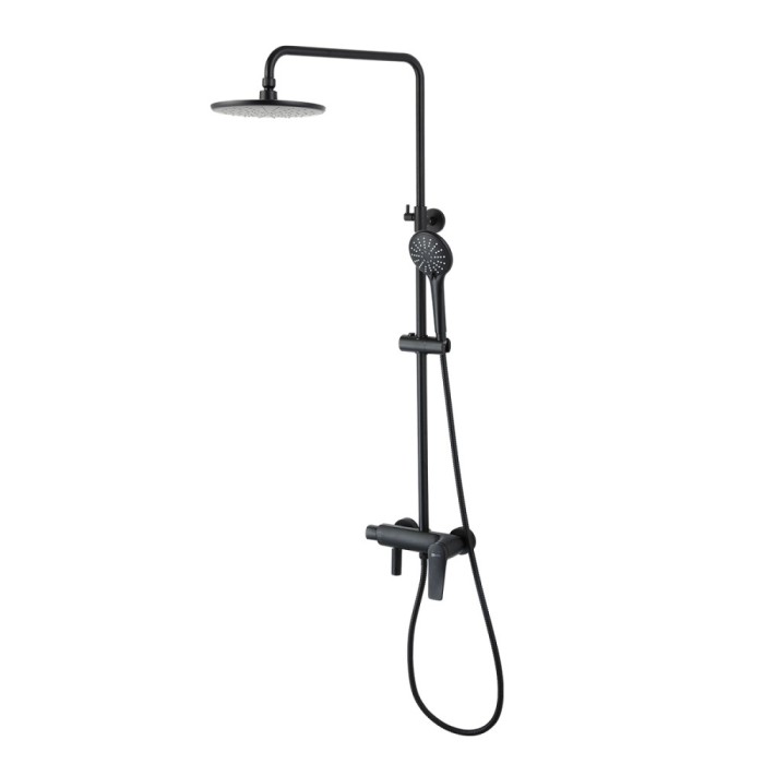Sistem de Dus cu Para Dus Manual in 3 Pozitii Pipa Pivotanta Inaltime Reglabila Lemark Bronx LM3762BL Negru